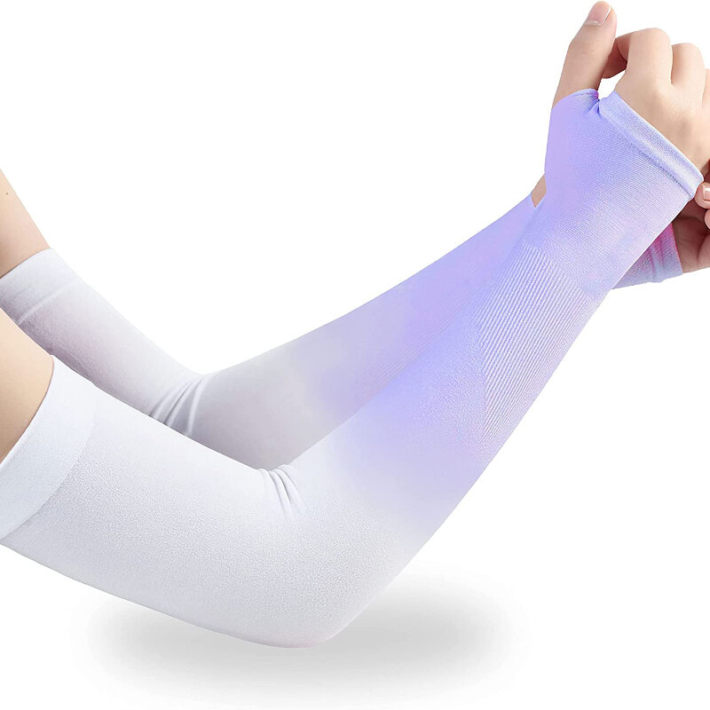 2023 Gradient Ice Sleeve Sunscreen Arm Sleeves Arm Guard Ice Silk Covers Oversleeve UV Protection Cycling Driving Women Men