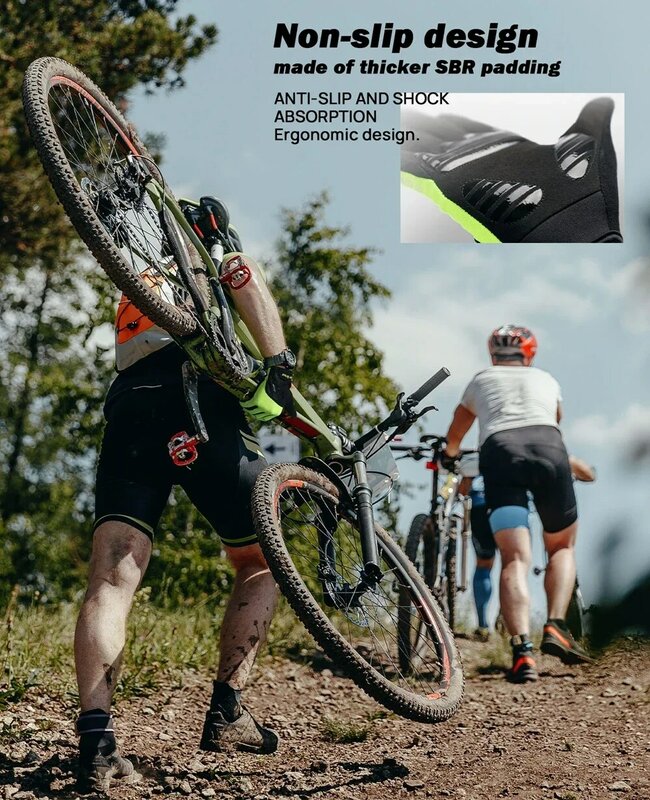 Gants de cyclisme demi-doigt complets pour hommes et femmes, gants courts, antichoc, respirant, vélo de route, moto, VTT, motocross de sport