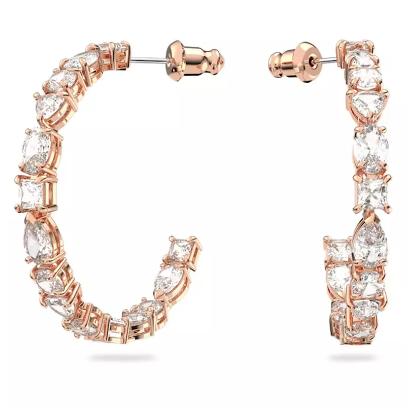 2024 anting asli baru perhiasan mewah kristal Austria kualitas tinggi glamor untuk wanita anting merah muda hadiah romantis dengan Logo