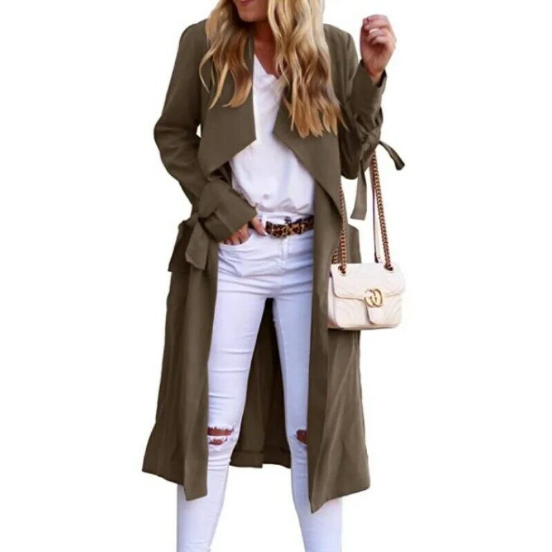 Cappotto Ultra sottile da donna Streetwear primavera e autunno con giacca protettiva solare Cardigan con cintura abbigliamento da viaggio all'aperto S-3XL