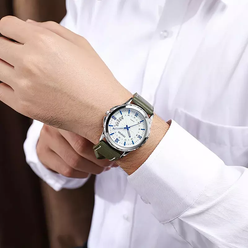 Новые модные мужские кварцевые часы с календарем и принтом звезд