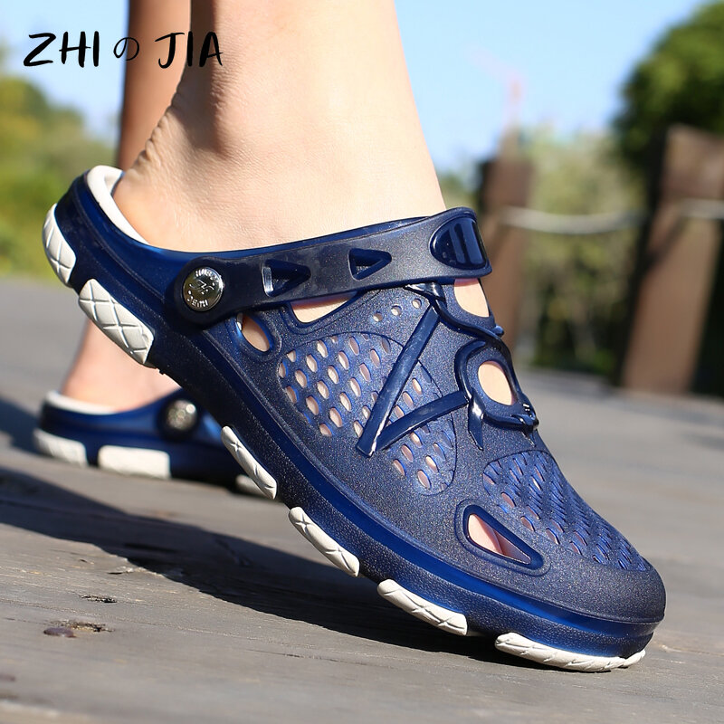 Summer Hot selling Hole Shoes Men's Beach Slippers Outdoor Leisure Breathable Sandals Water Anti slip Footwear Home Slippers