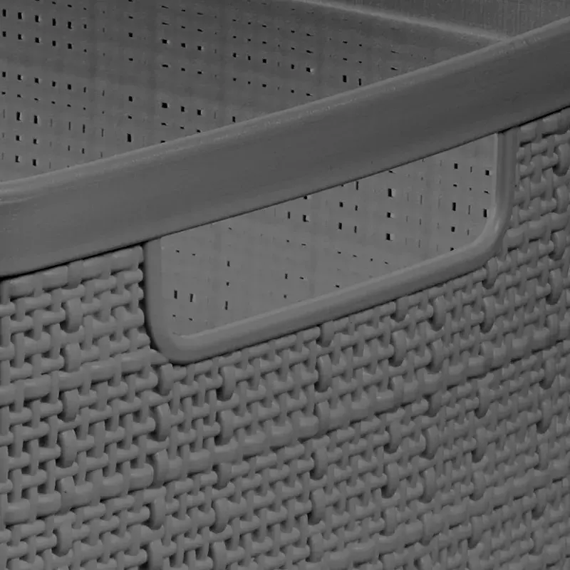 Curver Jute Medium Grey Plastic Storage Basket