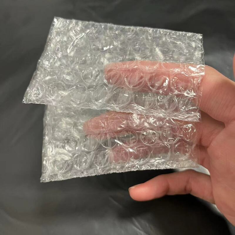 Mini bolsa de plástico para envolver, embalaje PE transparente a prueba de golpes, bolsa de burbujas de doble película, 200 unids/lote por paquete