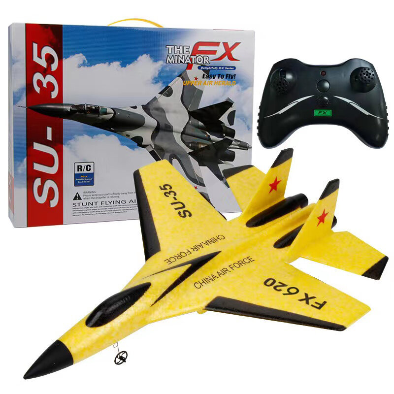 Telecomando per aerei giocattolo telecomando Su35 Fighter ad ala fissa Fx820 RC Gliding Aircraft Electric RC Airplane Model FX620