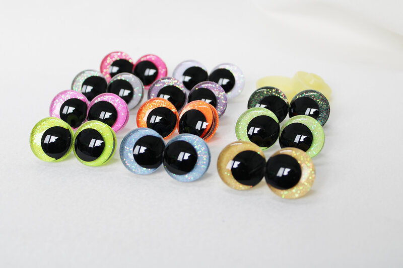3D Soft Glitter Toy Eyes com Arruela Dura, 12mm, 14mm, 16mm, 18mm, 20mm, 25mm, 30mm, 35mm, C11, Brinquedo, Novo, PCes 10