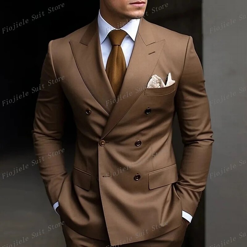 New Army Green Men Business Prom Suit Groom Groomsman Tuxedos Wedding Party Formal Occasion Male 2 Piece Set Jacket Pants