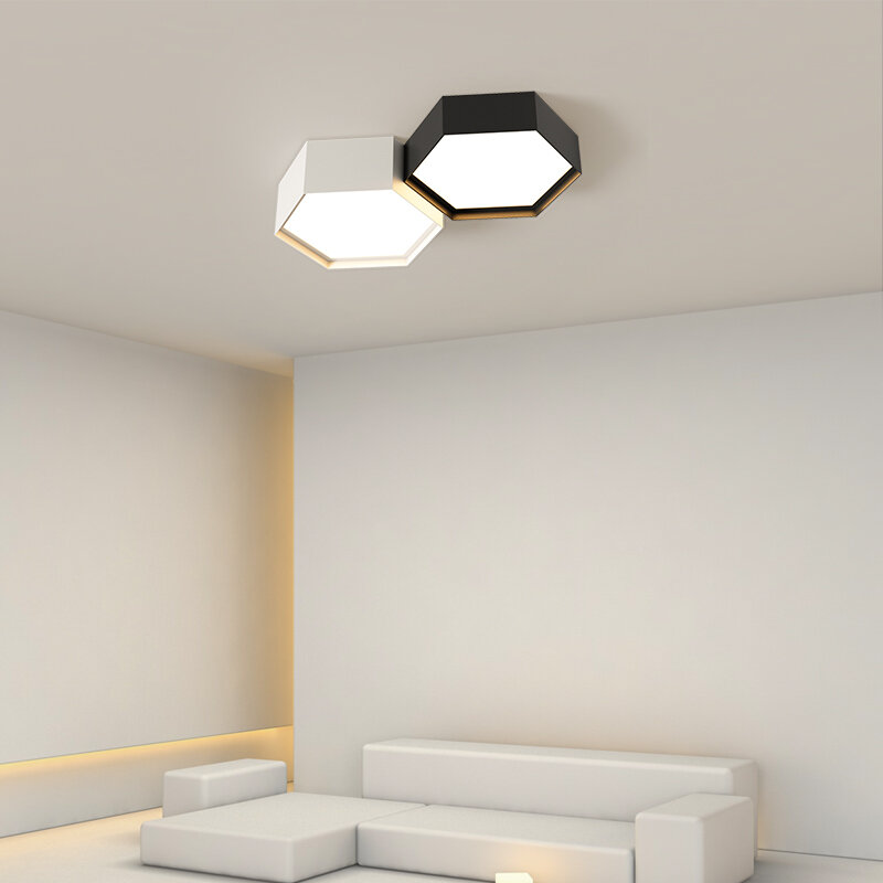 거실용 모던 LED 천장 조명, 발코니, 클로크룸, 실내 조명 램프, 화이트, 블랙, 홈 데코 비품