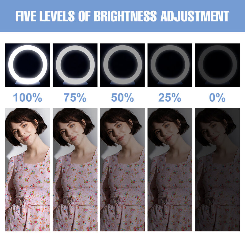 Vòng LED Đèn Video Mờ Selfie Ringlight RGB Lấp Đầy Chụp Ảnh Kèm Chân Đế Tripod Đèn Ngủ Cho Phát Trực Tiếp