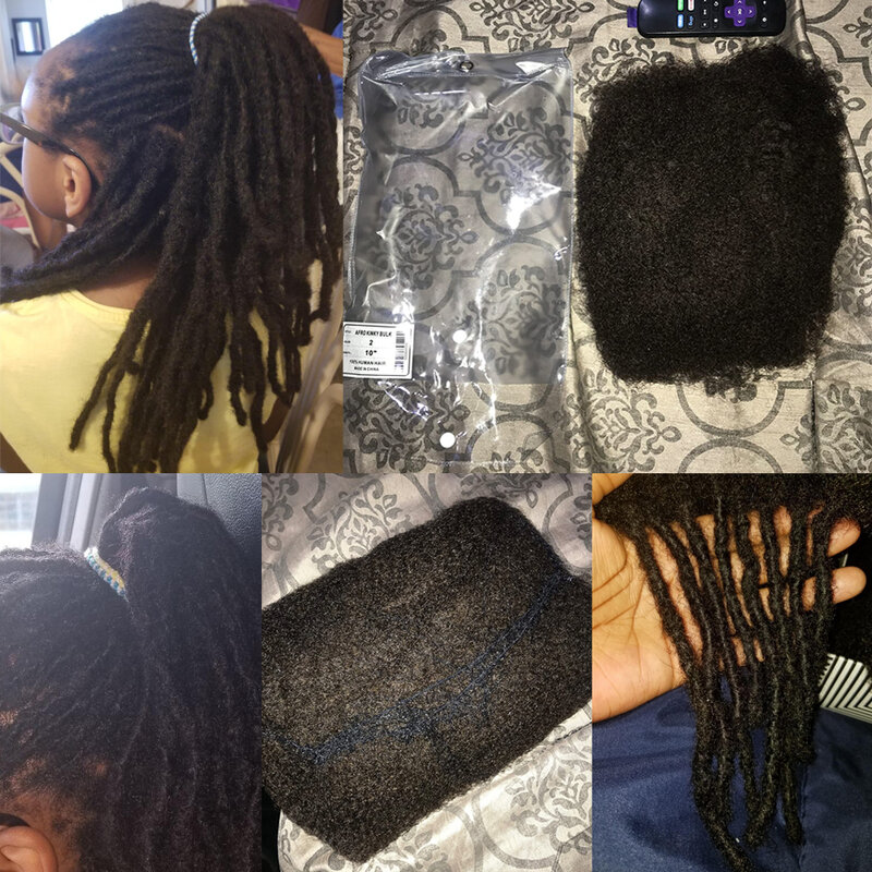 Eleganti fasci di capelli umani sfusi Afro crespi per intrecciare 1 fascio 50 trecce di colore naturale al g/pz capelli senza trama capelli brasiliani Remy