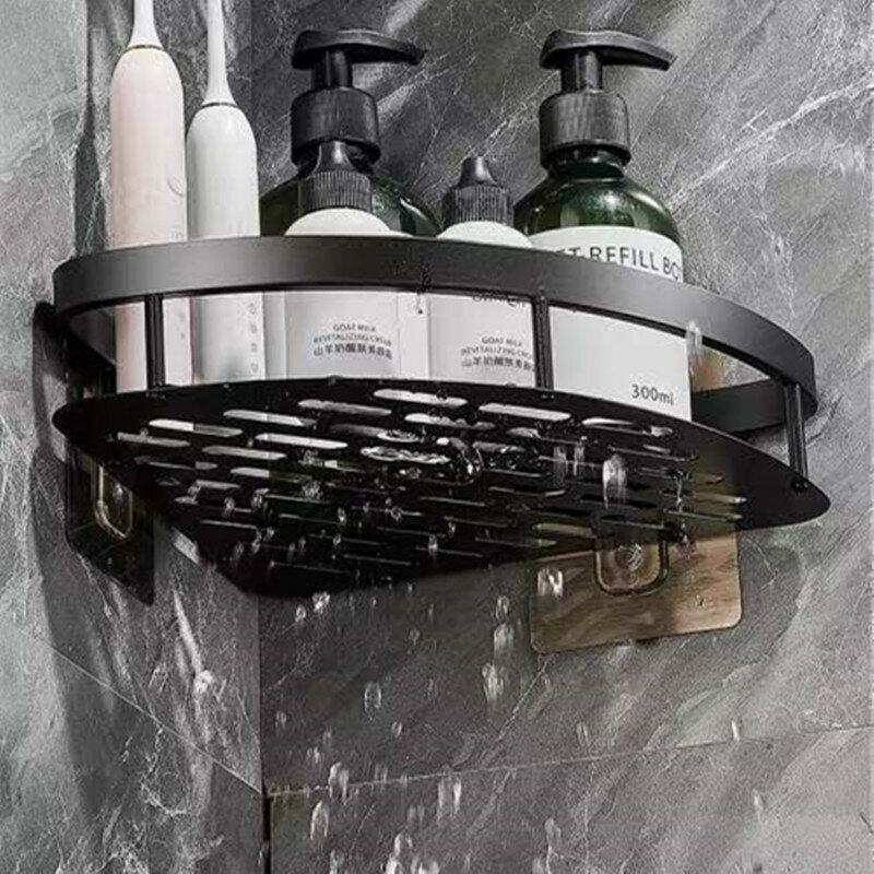 Bathroom Shelf Aluminum Alloy Shampoo Rack Makeup Storage Organizer Shower Shelf Bathroom Accessories No Drill Wall Corner Shelf