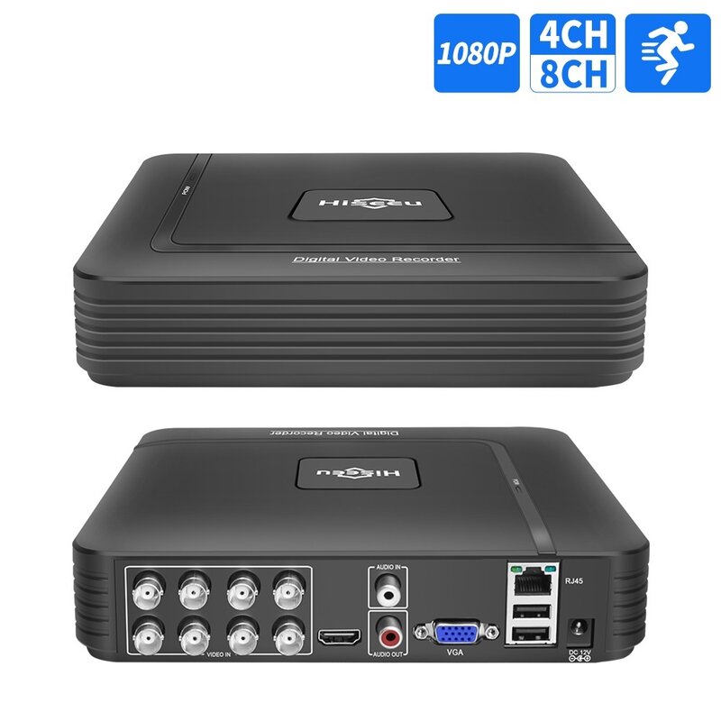 Gravador de vídeo digital com Mini DVR, TVI CVI AHD, Câmera IP CVBS, NVR CCTV System Support, 5 em 1, 4CH, 8CH, 2MP, Novo
