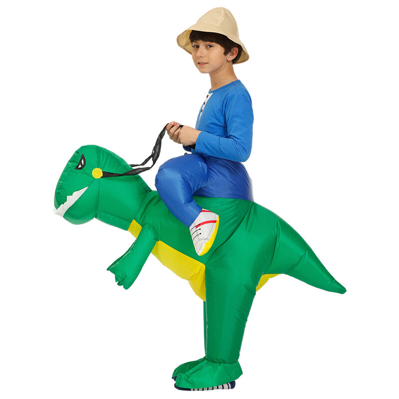 Traje inflável de unicórnio para crianças, dinossauro, roupas engraçadas para meninos e meninas, criança, Halloween, performance de Natal
