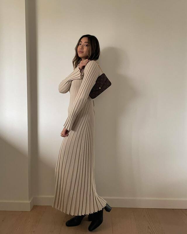 Женское вязаное платье с длинным рукавом и V-образным вырезом