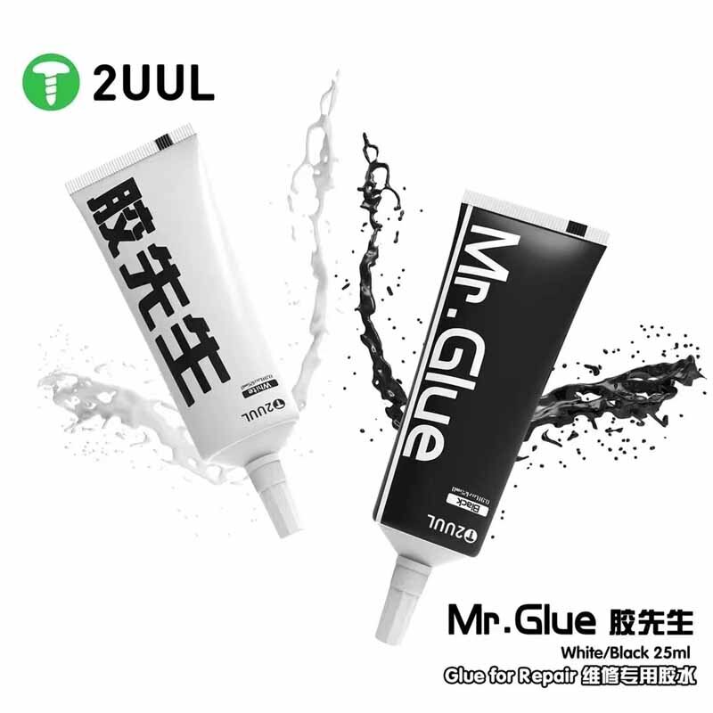 2UUL Mr Glue for Repair 25ml White Black Adhesive Multi Purpose Quick Drying Super Strong Phone Touch Screen Glue Tool