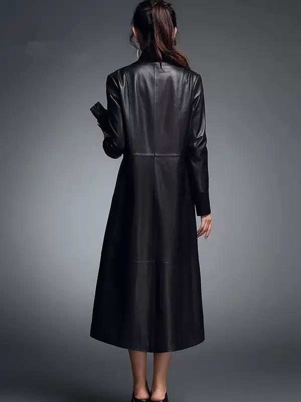 AYUNSUE 2020 prawdziwa skórzana kurtka kurtka jesienno-jesienna damska oryginalna kurtka z owczej skóry kobiet Streetwear długa wiatrówka XS16D78-08