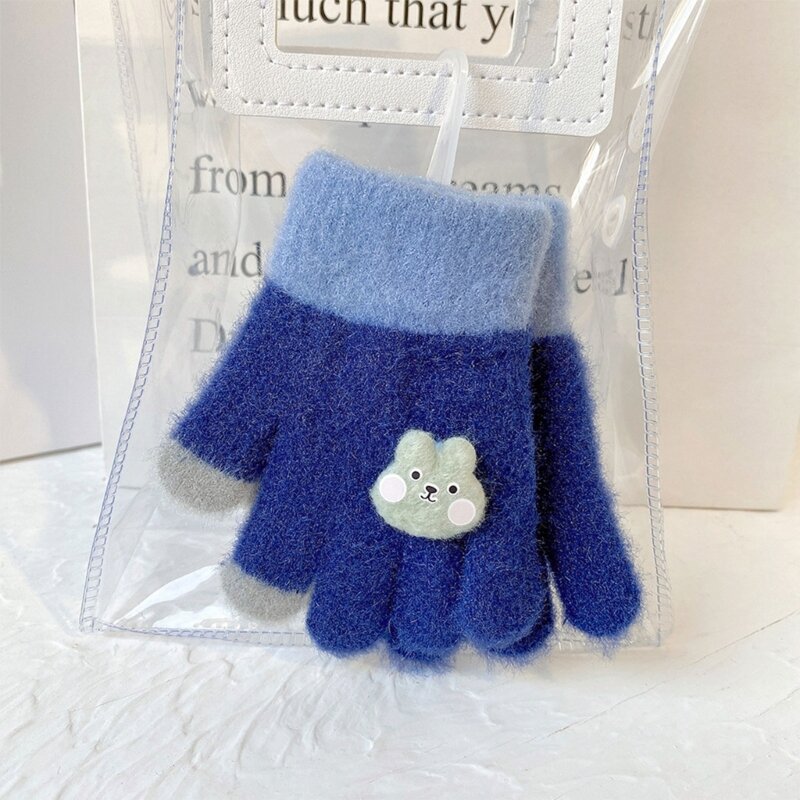 1 par manoplas para niños pequeños, guantes tejidos para bebés, manoplas invierno, guantes cálidos Color grueso para