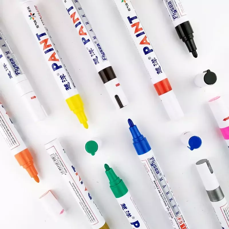 Multicolor White Waterproof Rubber Permanent Paint Marker Drawing Car Tyre Tread Environmental Tire Painting Highlighter Pen