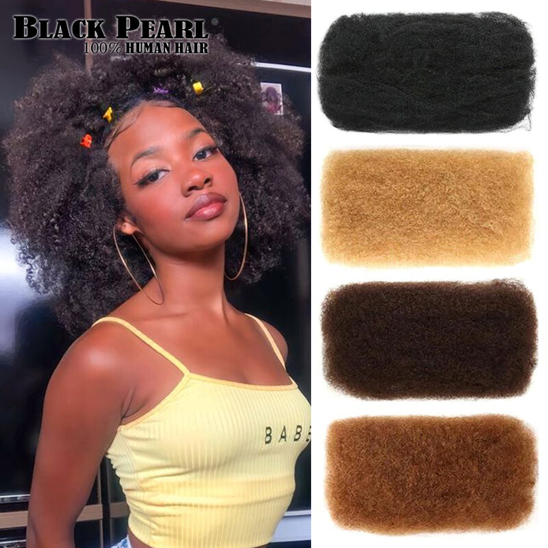 Zwarte Parel Braziliaanse Remy Hair Afro Kinky Krullend Bulk Menselijk Haar Voor Vlechten 1 Bundel 50 G/stk Natuurlijke Kleur Vlechten Haar Geen Inslag