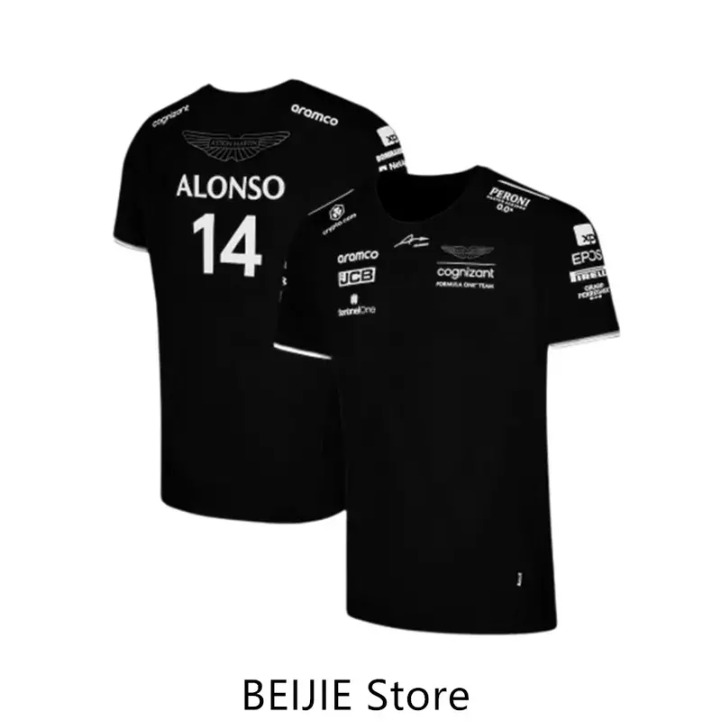 Лидер продаж 2023, Футболки команды «Aston Martin F 1», футболки с испанским гоночным водителем Фернандо Алонсо, размер 14 и прогулка, Размер 18, футболки оверсайз
