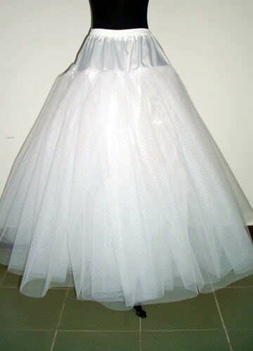 Gorąca sprzedaż najtańsza linia biały ślub halki bezpłatny rozmiar Bridal Slip podkoszulek krynoliny biały na suknie ślubne