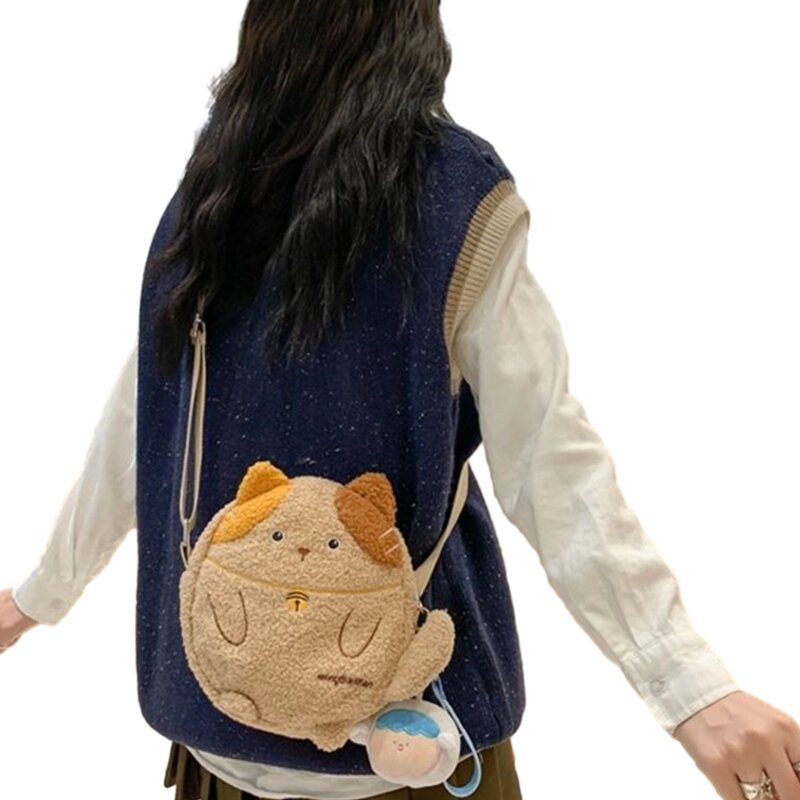 การ์ตูนน่ารักรูปแมวกระเป๋าโทรศัพท์มือถือสำหรับสาวผู้หญิงแฟชั่นกระเป๋าCrossbody