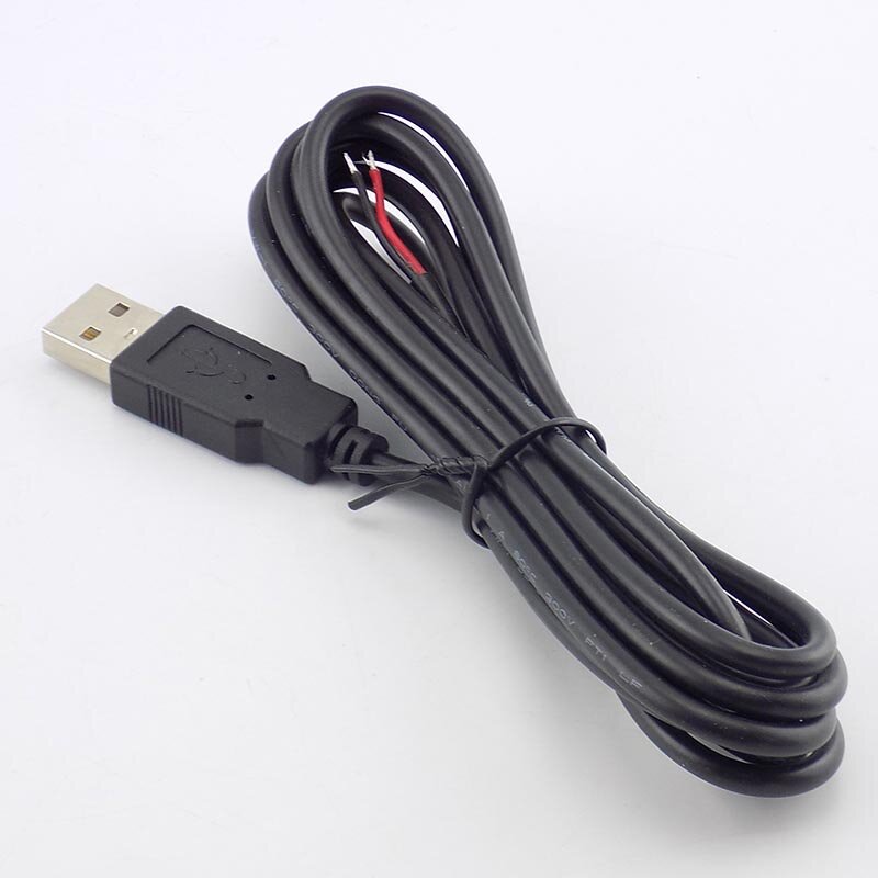 0.3/1/2M DC 5V USB 2.0 Type A Male 2 Pin Cable Power Supply Adapter Charge for Smart Devices DIY Connector Wire L19