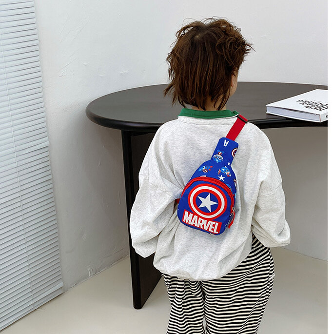 Tas bahu kecil luar ruangan Mini Anime Spiderman tas dada kapasitas tinggi tas dada kapasitas tinggi tas selempang uniseks hadiah anak-anak