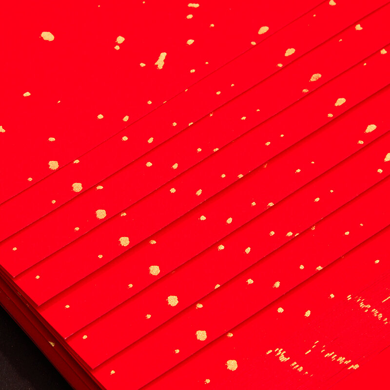 Couplets du festival du printemps chinois, papier Xuan de calligraphie, peinture chinoise, papier de riz rouge Wannian avec points dorés, 50 feuilles