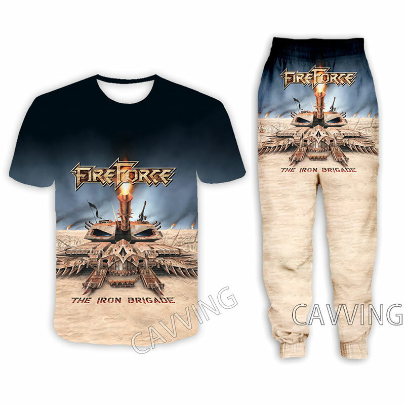 Calças e calças de jogging Fireforce Rock Band para homens e mulheres, camiseta casual, calças, estampa 3D, conjuntos de roupas