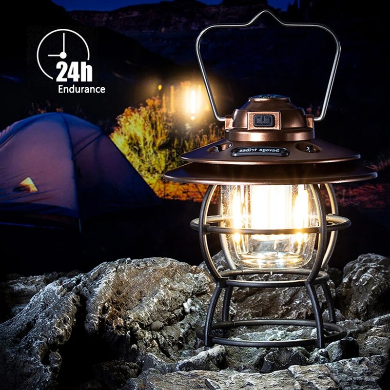 Linterna LED portátil para acampar, lámpara Universal de 3 modos de iluminación para senderismo, Camping, Picnic, cortes de energía de emergencia al aire libre, 2000mAh