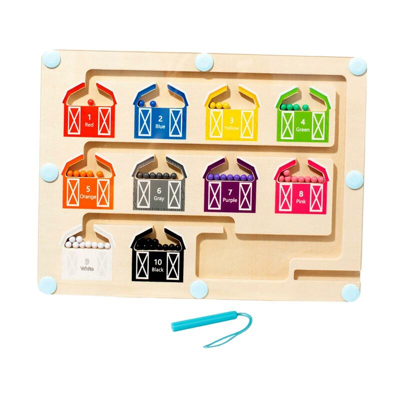 Labirinto magnetico di colore e numeri sviluppo sensoriale occupato e divertente scheda di apprendimento per bambini per attività prescolare di età compresa tra 3-5