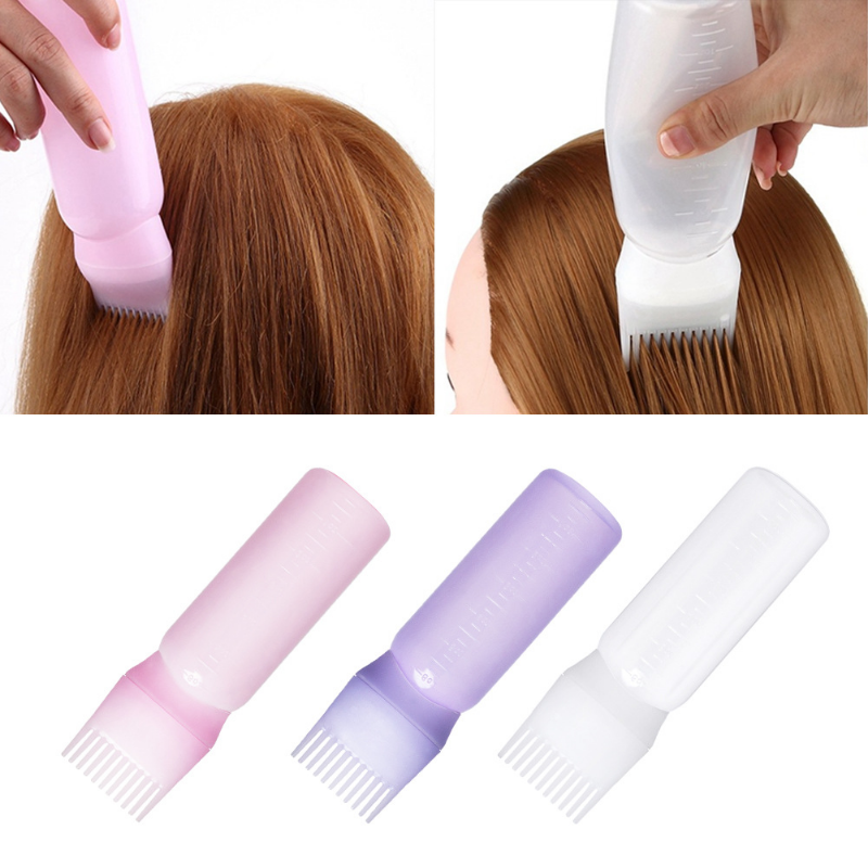 170ml Multicolor Plastic Hair Dye Refillable Bottle Applicator Comb Dispensing Salon Hair Coloring Hairdressing Styling Tool