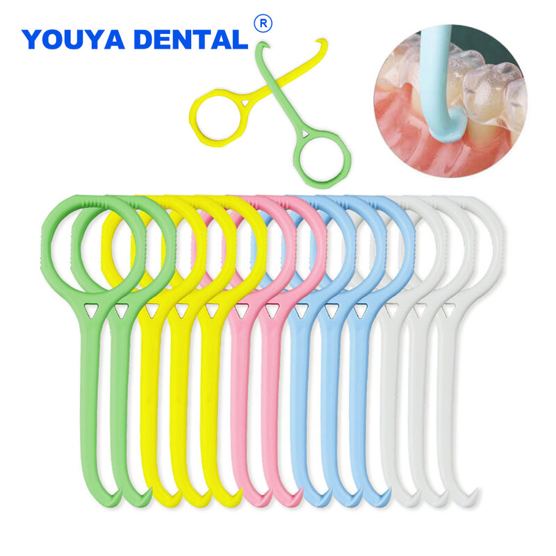 50pcs Orthodontic Aligner Removal Tool Braces Extractor Nice Invisible Removable Braces Clear Oral Care Remove Plastic Hook