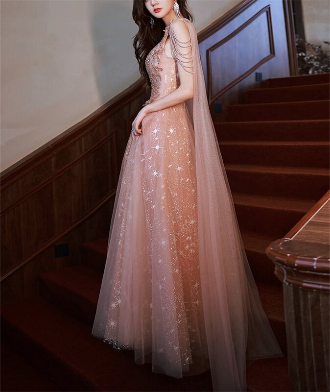 Błyszczące cekiny księżniczka sukienka na studniówkę lekkie perły szampana linia Custom Made Party suknia wieczorowa z kokardą formalna sukienka koktajlowa