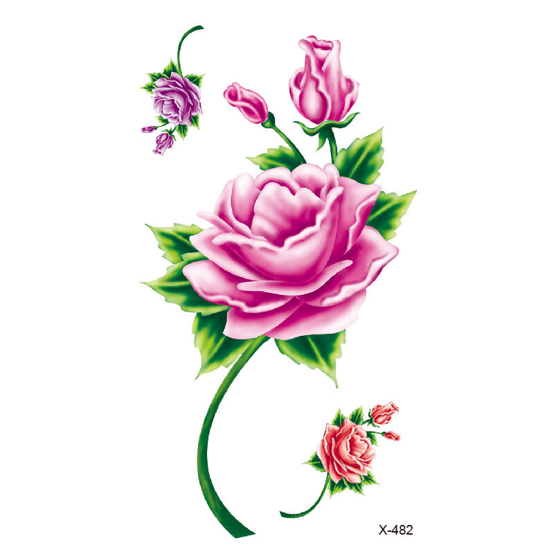 꽃 아름다운 바람 문신 스티커