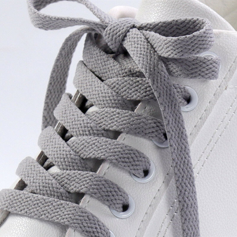 60-180cm 1Pair Shoelaces for Sneakers 8mm Fabric Shoe Laces Flat Soft Shoestrings Accessories Wholesale