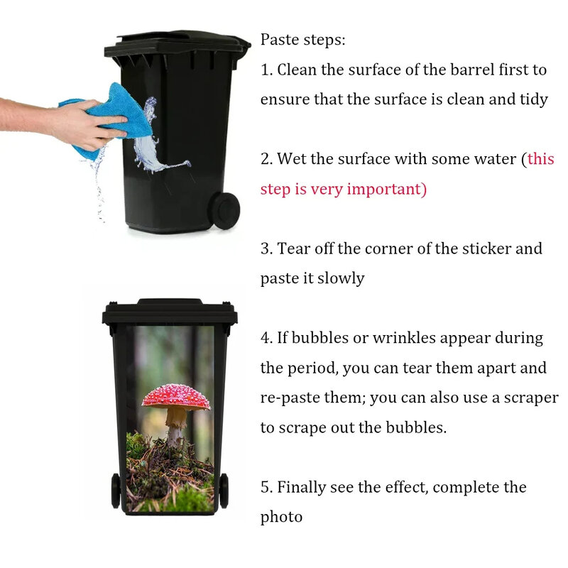 Pegatina para bote de basura con estampado de girasol, Mural de plantas, bosque, exterior, póster de basura, calcomanías decorativas, 1 piezas
