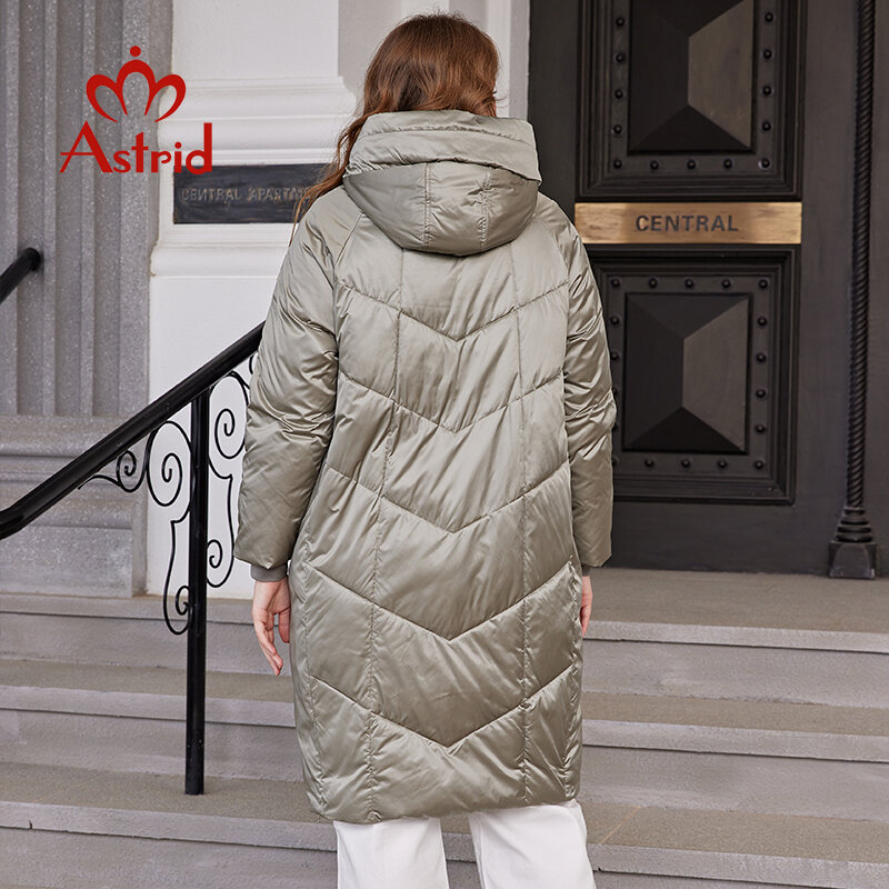 Aster D-chaqueta de invierno para mujer, Parka larga y cálida, abrigo grueso con capucha y cremallera lateral, ropa femenina, AR-10225, 2022