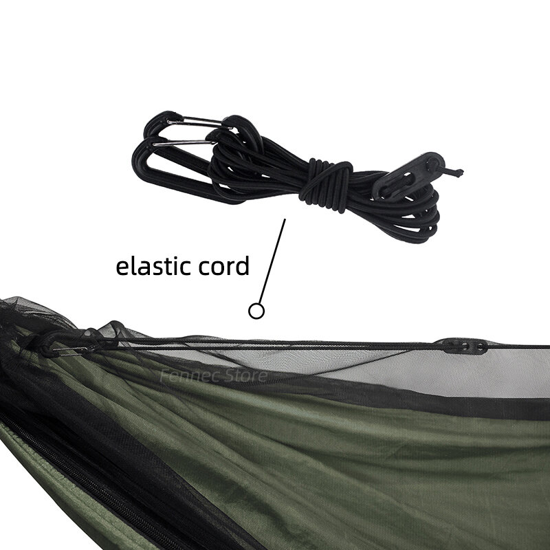 Hamac léger double avec moustiquaire, lit-balançoire, portable, pour camping en plein air, dimensions 290x140cm