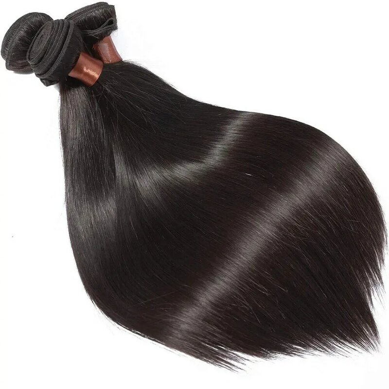 Extensiones de cabello humano virgen 100% para mujeres negras, mechones de pelo liso de hueso brasileño 12A, Color Natural barato, venta al por mayor