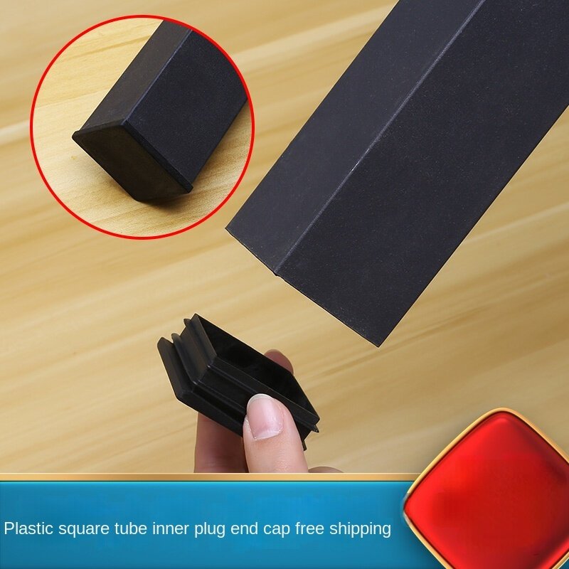 Square Plastic Black Blanking End Cap, Tube Pipe Insert Plug Bung, Móveis para sala de estar, Bed Frame, 10x10mm, 100x100mm, 2 Pcs, 4 Pcs, 10Pcs