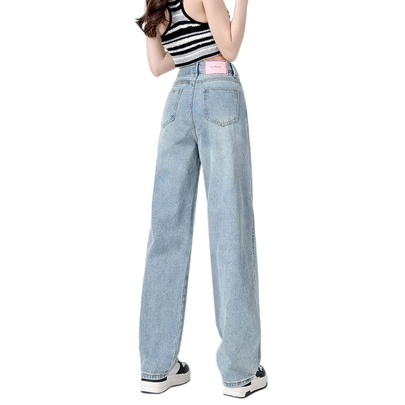 Rosa Standard-Jeans mit weitem Bein, neue Sommer-und Herbst hose für Damen, groß, locker, hängende, gerade lässige Mopphose