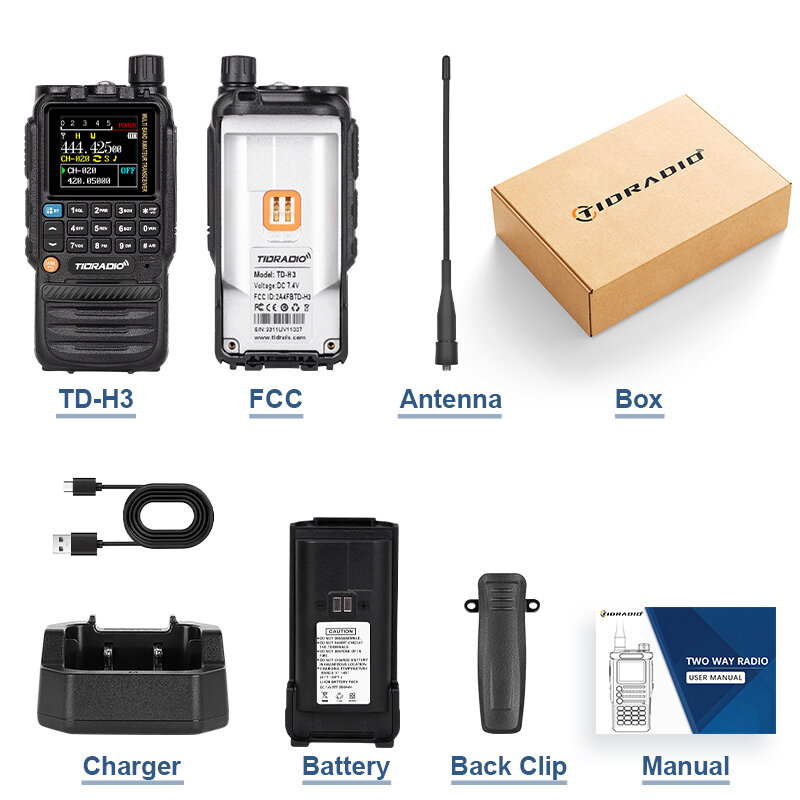 TIDRADIO-walkie-talkie profesional H3, aplicación de teléfono, programación inalámbrica, control remoto por aplicación de estación de radio multifuncional