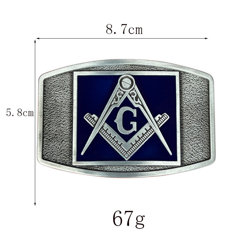 Masonic compass folding rule Mason belt buckle Western style