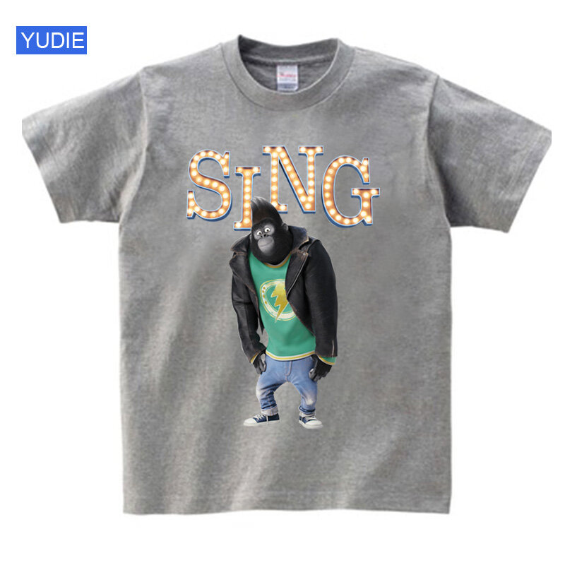 Sing Movies T Shirts Sing Kids Party Shirt Johnny Gorilla Shirt Kids Summer T Shirt Boys Girls Children Teen Boys Shirt Children
