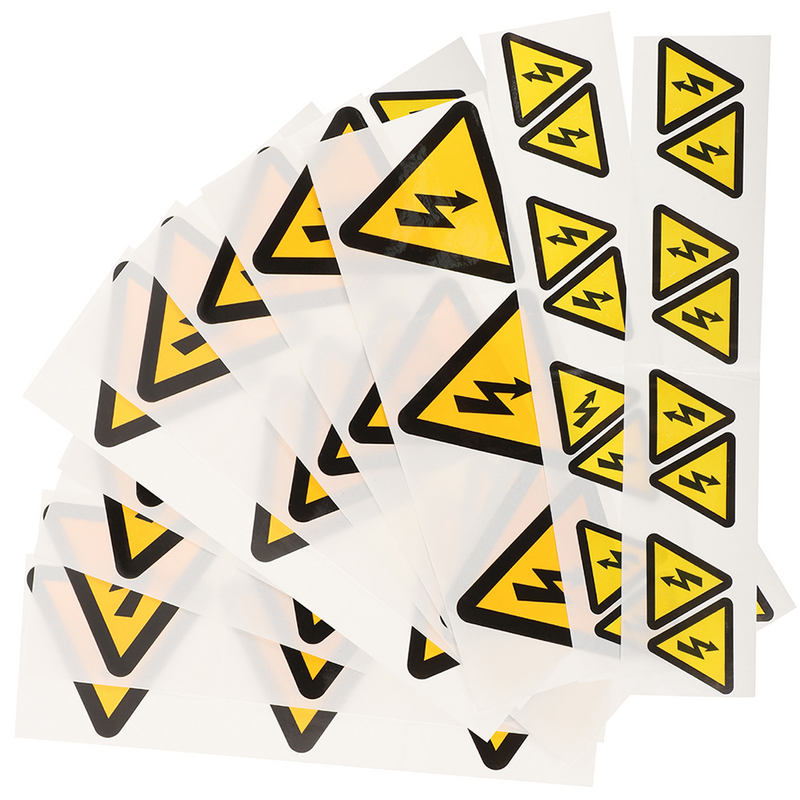 Stiker listrik peringatan 24 buah, stiker Label peringatan kejut listrik