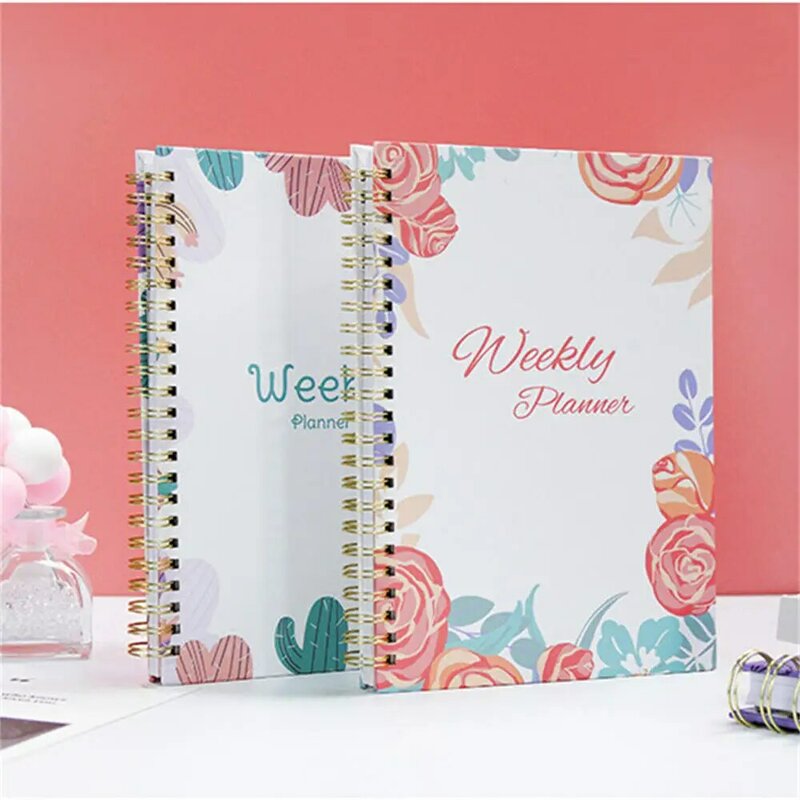 2024 Weekly Planner A5 Spiral Binder Notebook 52 Weeks Agenda Schedule Organizer Diary Journal Stationery Office School Supplies