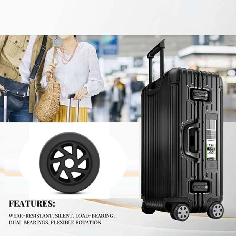 Ruote per bagagli sostituzione Trolley Case puleggia ruota di ricambio universale ruote per valigie da 20-28 pollici per bagagli