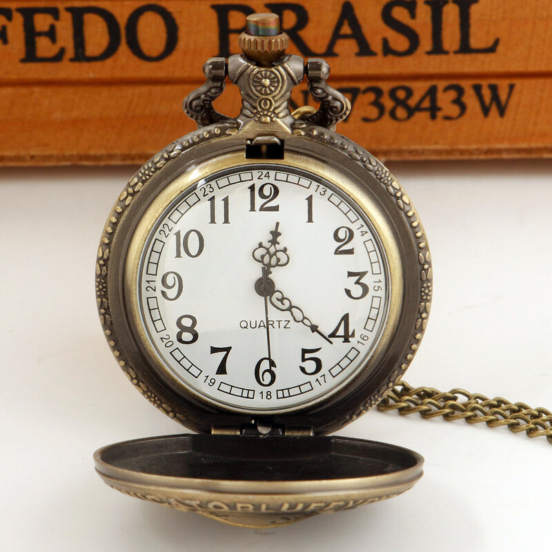 Reloj de bolsillo de cuarzo personalizado para hombre y mujer, colgante de collar, regalo con cadena Fob